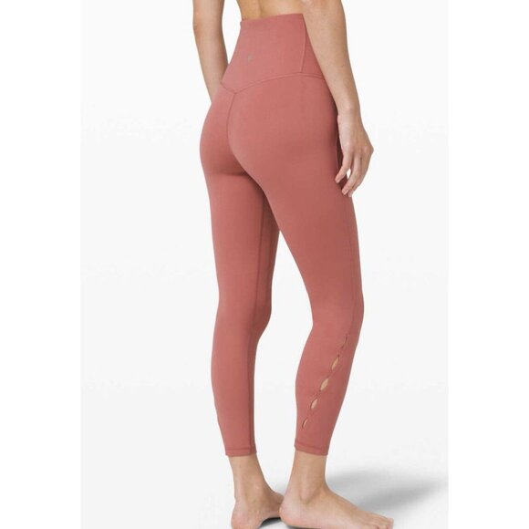 Lululemon Unlimit High-Rise Tight 25" Keyhole Pink‎ Size 10 Gym Activewear - Picture 1 of 9